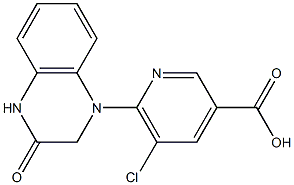 5-chloro-6-(3-oxo-1,2,3,4-tetrahydroquinoxalin-1-yl)pyridine-3-carboxylic acid 结构式