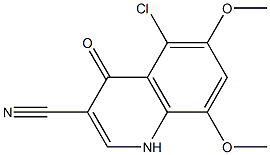 5-chloro-6,8-dimethoxy-4-oxo-1,4-dihydroquinoline-3-carbonitrile 结构式
