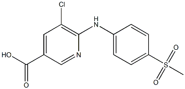5-chloro-6-[(4-methanesulfonylphenyl)amino]pyridine-3-carboxylic acid 结构式