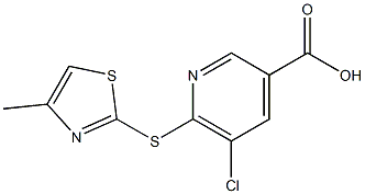 5-chloro-6-[(4-methyl-1,3-thiazol-2-yl)sulfanyl]pyridine-3-carboxylic acid 结构式