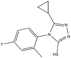 5-cyclopropyl-4-(4-fluoro-2-methylphenyl)-4H-1,2,4-triazole-3-thiol 结构式