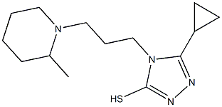 5-cyclopropyl-4-[3-(2-methylpiperidin-1-yl)propyl]-4H-1,2,4-triazole-3-thiol 结构式