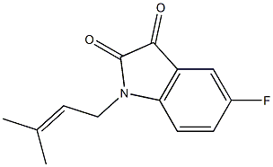 5-fluoro-1-(3-methylbut-2-en-1-yl)-2,3-dihydro-1H-indole-2,3-dione 结构式