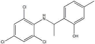 5-methyl-2-{1-[(2,4,6-trichlorophenyl)amino]ethyl}phenol 结构式