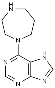 6-(1,4-diazepan-1-yl)-7H-purine 结构式