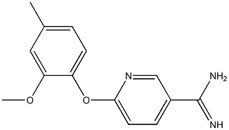 6-(2-methoxy-4-methylphenoxy)pyridine-3-carboximidamide 结构式