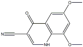 6,8-dimethoxy-4-oxo-1,4-dihydroquinoline-3-carbonitrile 结构式