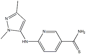 6-[(1,3-dimethyl-1H-pyrazol-5-yl)amino]pyridine-3-carbothioamide 结构式