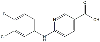 6-[(3-chloro-4-fluorophenyl)amino]pyridine-3-carboxylic acid 结构式