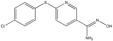 6-[(4-chlorophenyl)sulfanyl]-N'-hydroxypyridine-3-carboximidamide 结构式