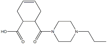 6-[(4-propylpiperazin-1-yl)carbonyl]cyclohex-3-ene-1-carboxylic acid 结构式