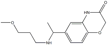 6-{1-[(3-methoxypropyl)amino]ethyl}-3,4-dihydro-2H-1,4-benzoxazin-3-one 结构式