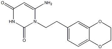 6-amino-1-[2-(2,3-dihydro-1,4-benzodioxin-6-yl)ethyl]-1,2,3,4-tetrahydropyrimidine-2,4-dione 结构式