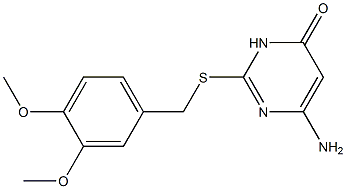 6-amino-2-{[(3,4-dimethoxyphenyl)methyl]sulfanyl}-3,4-dihydropyrimidin-4-one 结构式