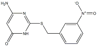 6-amino-2-{[(3-nitrophenyl)methyl]sulfanyl}-3,4-dihydropyrimidin-4-one 结构式