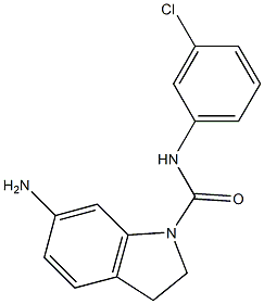 6-amino-N-(3-chlorophenyl)-2,3-dihydro-1H-indole-1-carboxamide 结构式