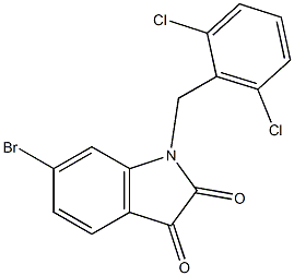 6-bromo-1-[(2,6-dichlorophenyl)methyl]-2,3-dihydro-1H-indole-2,3-dione 结构式