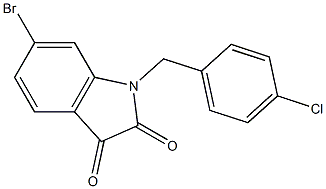 6-bromo-1-[(4-chlorophenyl)methyl]-2,3-dihydro-1H-indole-2,3-dione 结构式