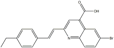 6-bromo-2-[(E)-2-(4-ethylphenyl)vinyl]quinoline-4-carboxylic acid 结构式