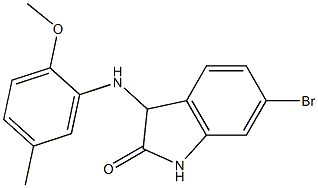 6-bromo-3-[(2-methoxy-5-methylphenyl)amino]-2,3-dihydro-1H-indol-2-one 结构式