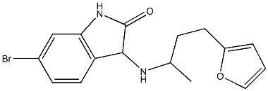 6-bromo-3-{[4-(furan-2-yl)butan-2-yl]amino}-2,3-dihydro-1H-indol-2-one 结构式