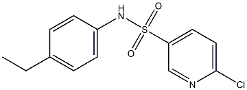 6-chloro-N-(4-ethylphenyl)pyridine-3-sulfonamide 结构式