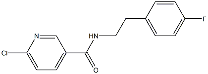 6-chloro-N-[2-(4-fluorophenyl)ethyl]pyridine-3-carboxamide 结构式