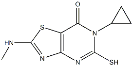 6-cyclopropyl-5-mercapto-2-(methylamino)[1,3]thiazolo[4,5-d]pyrimidin-7(6H)-one 结构式