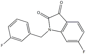 6-fluoro-1-[(3-fluorophenyl)methyl]-2,3-dihydro-1H-indole-2,3-dione 结构式