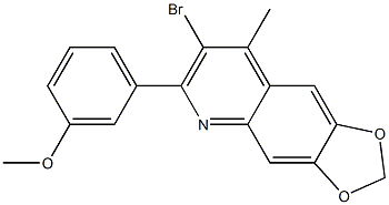 7-bromo-6-(3-methoxyphenyl)-8-methyl-2H-[1,3]dioxolo[4,5-g]quinoline 结构式