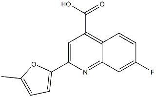 7-fluoro-2-(5-methylfuran-2-yl)quinoline-4-carboxylic acid 结构式