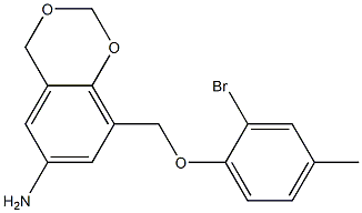 8-(2-bromo-4-methylphenoxymethyl)-2,4-dihydro-1,3-benzodioxin-6-amine 结构式