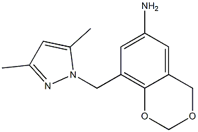 8-[(3,5-dimethyl-1H-pyrazol-1-yl)methyl]-2,4-dihydro-1,3-benzodioxin-6-amine 结构式