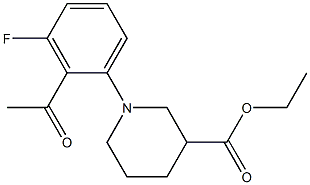 ethyl 1-(2-acetyl-3-fluorophenyl)piperidine-3-carboxylate 结构式