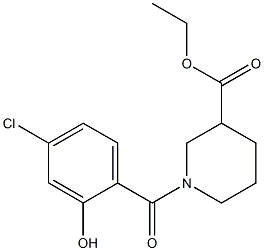 ethyl 1-[(4-chloro-2-hydroxyphenyl)carbonyl]piperidine-3-carboxylate 结构式