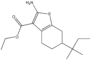 ethyl 2-amino-6-(2-methylbutan-2-yl)-4,5,6,7-tetrahydro-1-benzothiophene-3-carboxylate 结构式