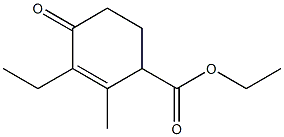 ethyl 3-ethyl-2-methyl-4-oxocyclohex-2-ene-1-carboxylate 结构式