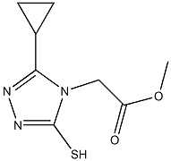 methyl 2-(3-cyclopropyl-5-sulfanyl-4H-1,2,4-triazol-4-yl)acetate 结构式