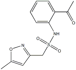 N-(2-acetylphenyl)-1-(5-methyl-1,2-oxazol-3-yl)methanesulfonamide 结构式