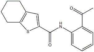 N-(2-acetylphenyl)-4,5,6,7-tetrahydro-1-benzothiophene-2-carboxamide 结构式