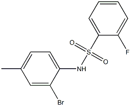 N-(2-bromo-4-methylphenyl)-2-fluorobenzenesulfonamide 结构式