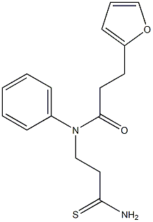 N-(2-carbamothioylethyl)-3-(furan-2-yl)-N-phenylpropanamide 结构式