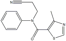 N-(2-cyanoethyl)-4-methyl-N-phenyl-1,3-thiazole-5-carboxamide 结构式