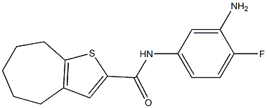 N-(3-amino-4-fluorophenyl)-4H,5H,6H,7H,8H-cyclohepta[b]thiophene-2-carboxamide 结构式
