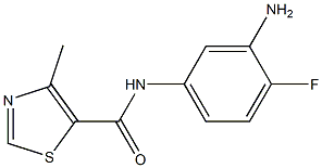 N-(3-amino-4-fluorophenyl)-4-methyl-1,3-thiazole-5-carboxamide 结构式