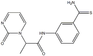 N-(3-carbamothioylphenyl)-2-(2-oxo-1,2-dihydropyrimidin-1-yl)propanamide 结构式