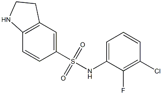 N-(3-chloro-2-fluorophenyl)-2,3-dihydro-1H-indole-5-sulfonamide 结构式