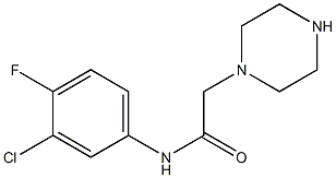 N-(3-chloro-4-fluorophenyl)-2-(piperazin-1-yl)acetamide 结构式