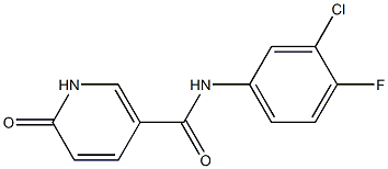 N-(3-chloro-4-fluorophenyl)-6-oxo-1,6-dihydropyridine-3-carboxamide 结构式