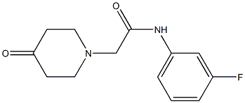 N-(3-fluorophenyl)-2-(4-oxopiperidin-1-yl)acetamide 结构式